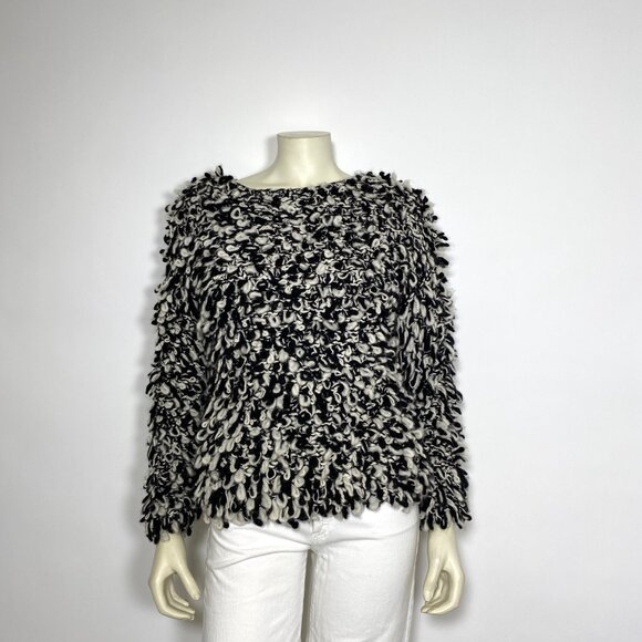 ISABEL MARANT x H&M Black White Wool Hand Knit Sweater - Picture 2 of 7